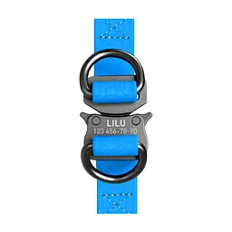Шлея для собак WAUDOG Waterproof з QR паспортом L Ш 25 мм Д 60-90 см блакитна (27672) - мініатюра 4