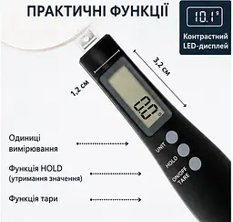 Ваги-ложка цифрові чорні ADE KE1808-3 Eni - мініатюра 3