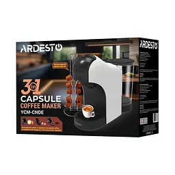 Кавоварка 3 в 1 капсульна Ardesto капсули Nespresso, Nescafe Dolce Gusto, мелена кава, сенсорне керування 0.8 л біла (YCM-CNDE) - мініатюра 2