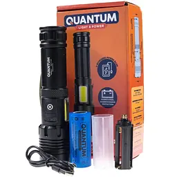 Ліхтар Quantum Perfect 5WLED zoom +3WCOB з функ Power Bank Li-ion18650/2600mAh (QM-FL1035) - мініатюра 10