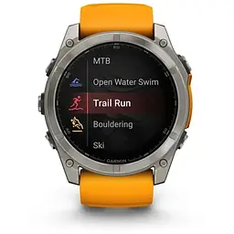 Смарт-годинник Garmin Fenix 8 51mm AMOLED Sapphire Graphite DLC Titanium with Spark Orange Silicone (010-02905-53) - мініатюра 6