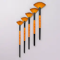 Пензель синтетика віялова FLAME 1368FN №2 коротка ручка Rosa - мініатюра 4