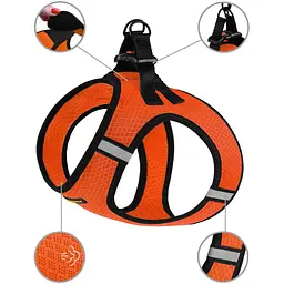 Шлея для собак Bronzedog Mesh Vest, розмір М, 42х47 см, помаранчева - мініатюра 3