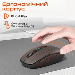 Мишка Meetion BTM100R Wireless/Bluetooth Black (MT-BTM100R-A) - мініатюра 6