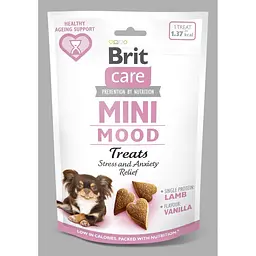 Ласощі Brit Care Mini Treats Mood для собак малих порід, проти стресу, з ягням, смак ванілі, 50 г - мініатюра 3