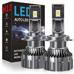 LED лампи автомобільні R11 H11 H8 H9 70W (11600lm 6000K +400% IP68 DC9-24V)