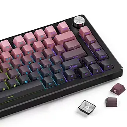Набір кейкапів PBT Black-Pink Gradient (130+),OEM-профіль, Рожевий - мініатюра 8