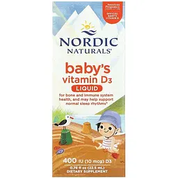 Вітамін D3 для дітей Nordic Naturals Baby's Vitamin D3 10 мкг 400 МО 22.5 мл - мініатюра 2