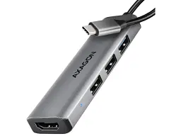 Мультипортовий адаптер AXAGON Starter 4in1 Grey (HMC-H3A)