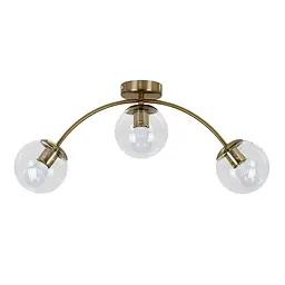 Люстра стельова Levistella 7529907-3 BRZ+CL, 3 плафона, E27, бронзовий метал, прозоре скло, сучасний стиль