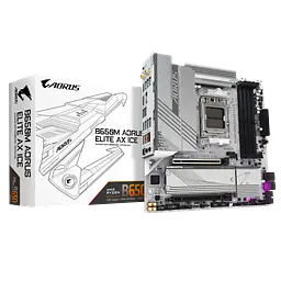 Mатеринська плата Gigabyte B650M Aorus Elite AX Ice Socket AM5 (B650M A ELITE AX ICE) - мініатюра 1