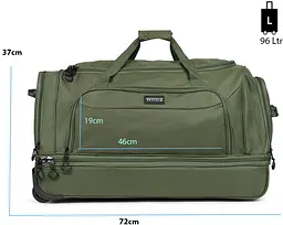 Сумка дорожня на колесах TravelZ Wheelbag Doubleloader green 96L (603099) - мініатюра 4