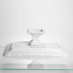 Тортівниця порцелянова  Yiwu  White Square 35.5х35.5 см квадратна на ніжці Yiwu 120-YH-HG060 - мініатюра 7