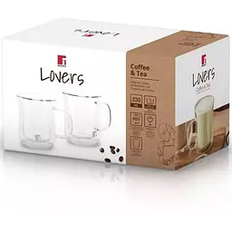Набір скляних чашок Bergner Coffee & Tea Lovers 230 мл 2 шт. (BG-20115-MM) - мініатюра 3