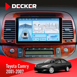 Штатна магнітола Toyota Camry 30 2001-2007 Wood Decker D9-010 6x128, DSP, 4G, 2K Decker (НФ-00006728)