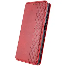 Шкіряний чохол-книжка GETMAN Cubic (PU) для Realme 11 4G Червоний - мініатюра 4