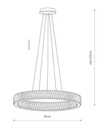 Підвісний світильник, люстра Nowodvorski 11706 Luxora Round LED 1x38W 3000K 3400Lm IP20 хром - мініатюра 3