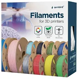Пластик для 3D-принтера Gembird ABS, 1.75 мм, 1kg, gray (3DP-ABS1.75-01-GR)