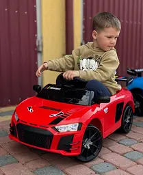 Дитячий електромобіль PRIMA CAR Cabrio 6V 5A (спойлер, пульт, LED-фари, звук, відкривні двері, педаль газу), Червоний - мініатюра 7
