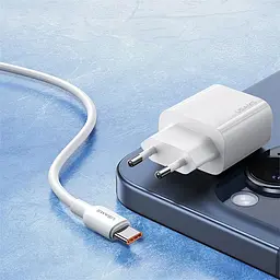 МЗП Usams US-OYXLTZ01 CC226 PD20W (1USB-C) + кабель Type-C to Type-C White - мініатюра 4