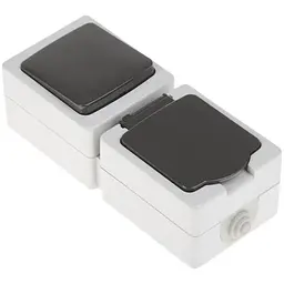 Перемикач + розетка Fora WF-1AV2 + 1ARZ Water 136192