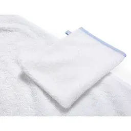 Рушник з капюшоном та рукавичкою Childhome 80x80 см flower blue (CCBCMBF) - мініатюра 5