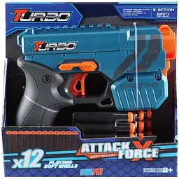 Іграшковий пістолет Turbo Attack Force з м'якими набоями 12 шт. (ВТ324) - мініатюра 2
