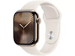 Смарт-годинник Apple Watch Series 10 GPS + Cellular 42mm Gold Titanium Case w. Starlight Sport Band - M/L (MX073)