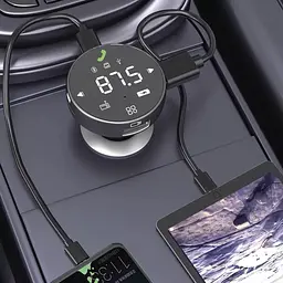 Автомобільний зарядний пристрій Proove FM Launcher Sound Sync 30W (PD+QC3.0) Type-C+USB gray (FMSS30110003) - мініатюра 6