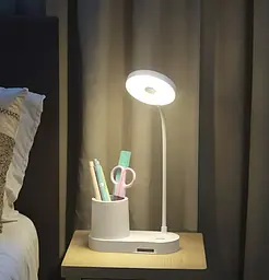 Настільна LED лампа з гнучкою ніжкою та утримувачем сенсорне керування USB-живлення Білий - мініатюра 5