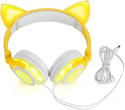Навушники UFT BL108 Yellow з котячими вушками та підсвіткою - мініатюра 3