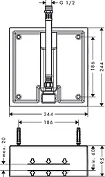 Прихована частина Hansgrohe Raindance для верхнього душу 260x260 мм 1jet 26471180 - мініатюра 2
