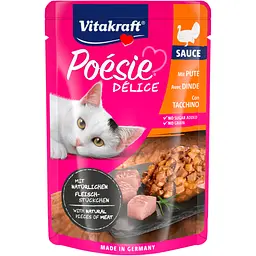 Вологий корм для котів Vitakraft Poesie Delice Turkey з індичкою в соусі 85 г