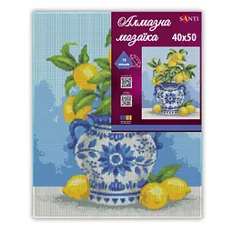 Алмазна мозаїка Santi Лимонний букет, 40x50 см на підрамнику (956052) - мініатюра 2