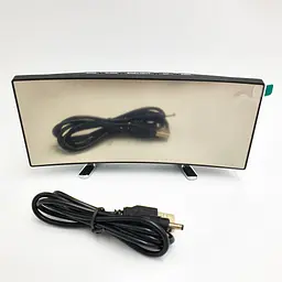 Дзеркальний електронний LED годинник настільний з вигнутим екраном від USB UKC DT-6507 чорний - мініатюра 4