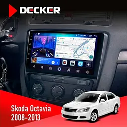 Штатна магнітола Skoda Octavia A5 2008-2013 Black Decker D10-006 4x64, 4G Decker (НФ-00009526)