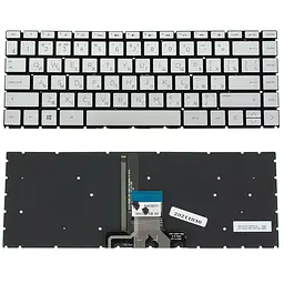 Клавіатура для ноутбука HP (14-CM, 14-CK) rus, silver, без фрейма, підсвічування клавіш