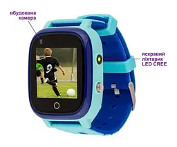 Дитячий годинник-телефон Amigo GO005 Thermometer 4G WI-FI блакитні - мініатюра 6