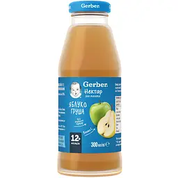 Нектар Gerber яблучно-грушевий для дітей із 12 місяців 1.5 л (5 шт. x 300 мл) - мініатюра 2