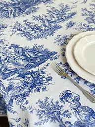 Скатертина столова Ecotton DUCK 150х170 см водовідштовхувальна Italiano Blue синього кольору (25365) - мініатюра 6