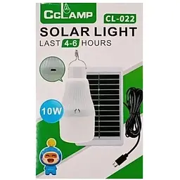 Лампа LED Cclamp CL-022 кемпінгова з сонячною панеллю, акумуляторний світильник підвісний з гачком - мініатюра 2
