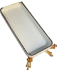 Керамічне блюдо 1566G для сервірування з декоративною підставкою 25х10 см