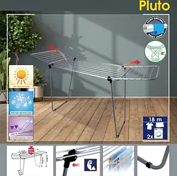 Сушарка для білизни підлогова Casa Si Pluto 18m Silver (CS92748Q05) - мініатюра 3