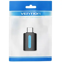 Перехідник USB 2.0 Type-C USB AF (OTG) PVC Vention чорний - мініатюра 2