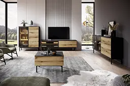Стіл журнальний Perfect Home Ланг / Lang 1S Чорний/дуб евок (PFH-091147) - мініатюра 5