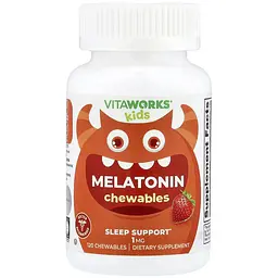 Мелатонін Lifeable VitaWorks Kids Melatonin 1 мг 120 жувальних таблеток