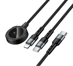 БЗУ Hoco CW64 iWatch+Type-C+iP 3-in-1 charging cable Black