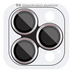 Захисне скло Metal Classic на камеру (у упак.) для Apple iPhone 15 Pro (6.1) / 15 Pro Max (6.7) Сірий / Titanium Gray