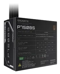 Блок живлення Gigabyte 750 Вт P750BS, Black, 80+ Bronze, 120 мм FDB, 1xMolex / 7xSATA / 4x6+2-pin / 2x4+4-pin / 1x20+4-pin, захист OVP/OPP/SCP/UVP/OCP/OTP (GP-P750BS) - мініатюра 2