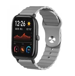 Ремінець BeWatch для Amazfit BIP/Bip Lite/Bip U/Pro/Mini/GTS/GTS 2 (E)/GTR 42мм силіконовий 20 мм Wave Сірий (1010707) - мініатюра 7
